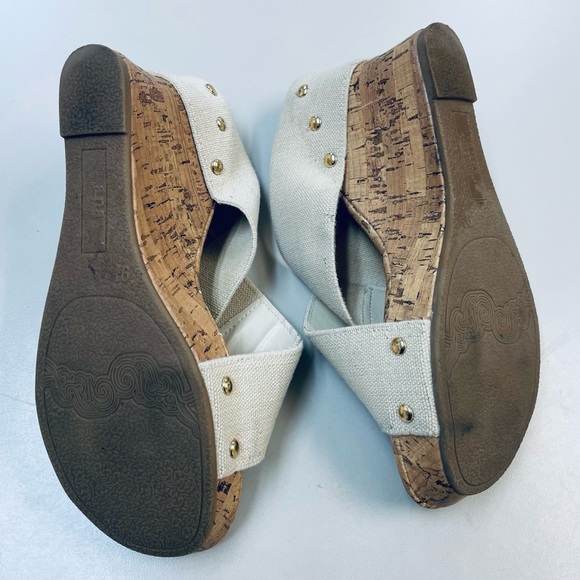 a. n. a. A New Approach Wedge Elastic Strap Open Toe Sandals Women’s Size 9.5 - Picture 4 of 6